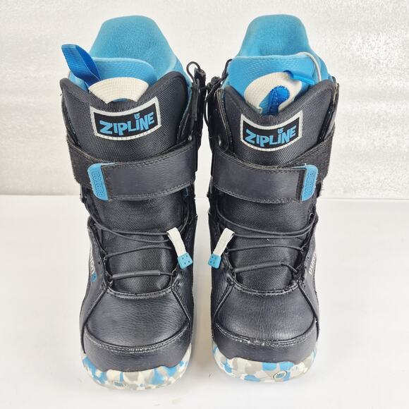 Burton Zipline Imprint Youth Snowboard Boots Size 5 Black Blue BOA Speed Lace - Picture 1 of 11